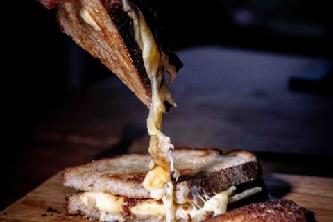Evening food - Toasted Gouda & Homemade chilli jam Evening food - Toasted Gouda & Homemade chilli jam
