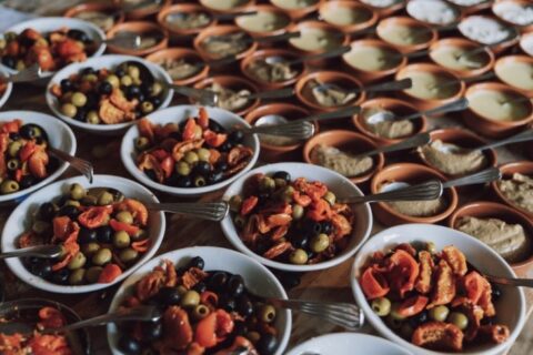 Middle Eastern Mezze - Marinated Olives, Pitta Chips, Labneh, Za'atar, Dukkha, Pickles, Homemade Hummus Middle Eastern Mezze - Marinated Olives, Pitta Chips, Labneh, Za'atar, Dukkha, Pickles, Homemade Hummus